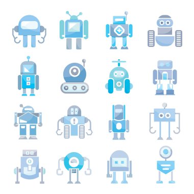 vektör Illustration modern robotlar, simgeler