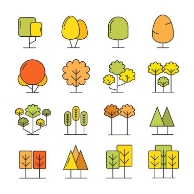 ağaçlar, simgeler vektör Illustration 