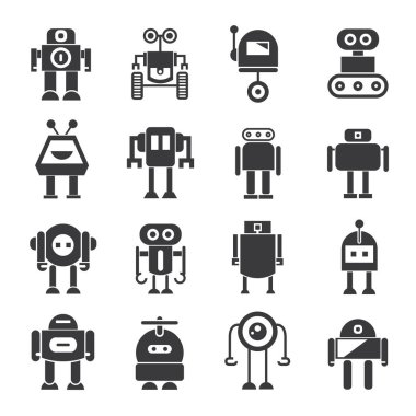 vektör Illustration modern robotlar, simgeler