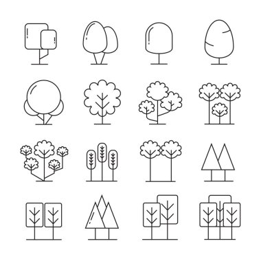 ağaçlar, simgeler vektör Illustration 