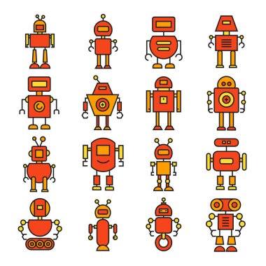 robotların vektör illüstrasyonu
