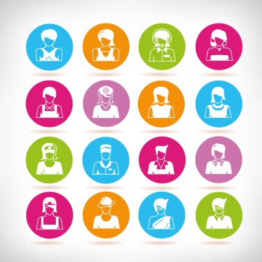 avatar seti, vektör illüstrasyon 