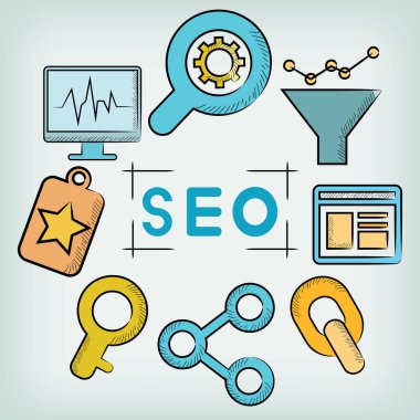iş kavramı, seo vektör illüstrasyon