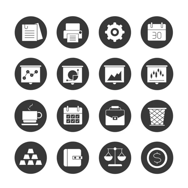 Bedrijfsconcept Vector Illustratie Icons Set — Stockvector