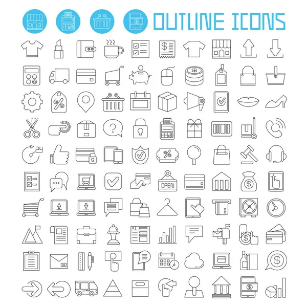 Web Icons Set Vector Illustration — Stock Vector