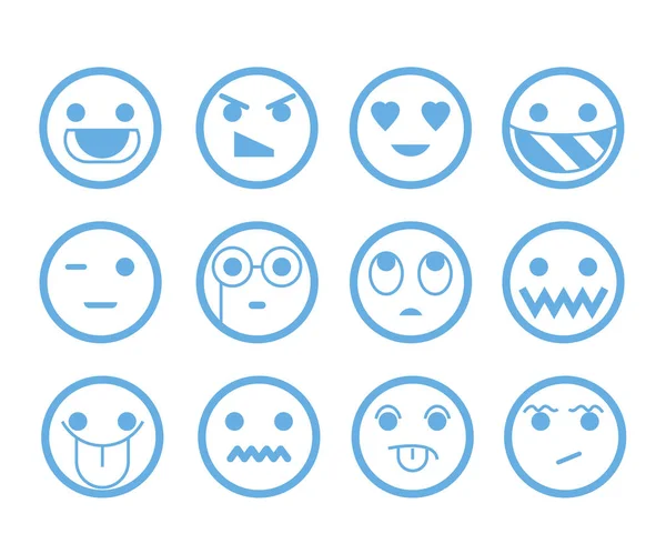 Ilustrasi Vektor Dari Ikon Emoji - Stok Vektor