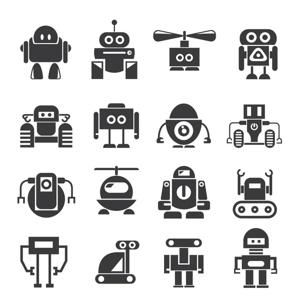 Ilustración Vectorial Robots Modernos Iconos — Archivo Imágenes Vectoriales