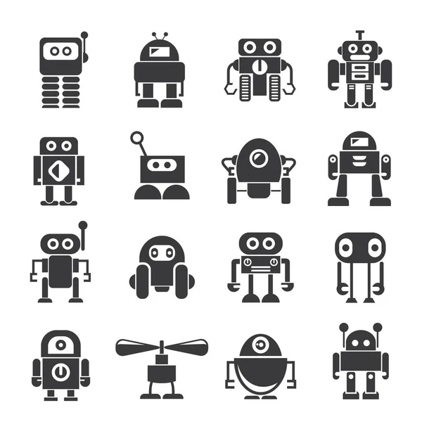 Ilustración Vectorial Robots Modernos Iconos — Archivo Imágenes Vectoriales