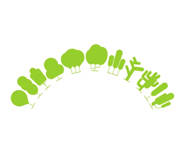 Vektorová Ilustrace Zelených Stromů — Stockový vektor