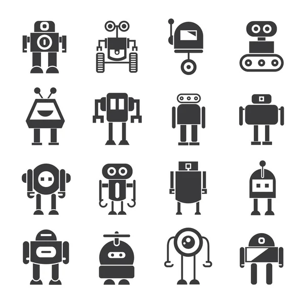 Vektorillustration Moderner Roboter Symbole — Stockvektor