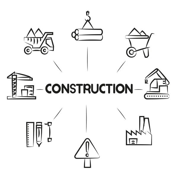 Concept Entreprise Illustration Vectorielle Construction — Image vectorielle