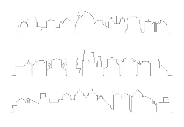 Cityscape Binalar Vektör Illustration — Stok Vektör