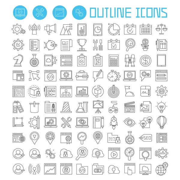 Conjunto Iconos Web Ilustración Vectorial — Vector de stock