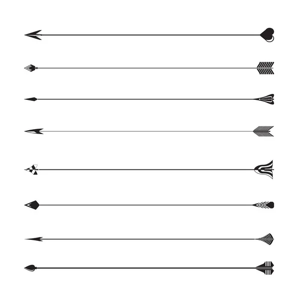 Vektorillustration Der Eingestellten Pfeilsymbole — Stockvektor