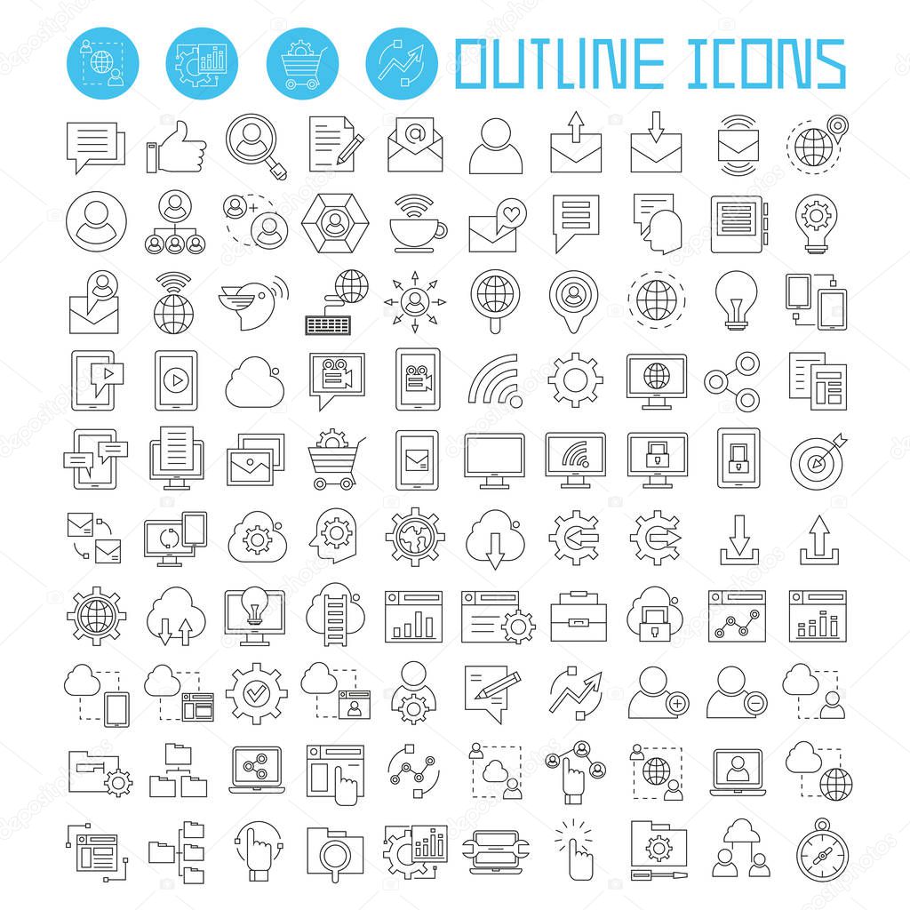 Web icons set. Vector illustration              