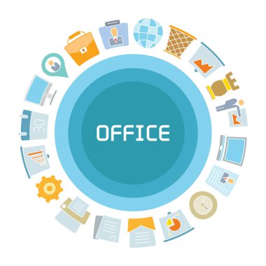 ofis web simgesi vektör illüstrasyonu 