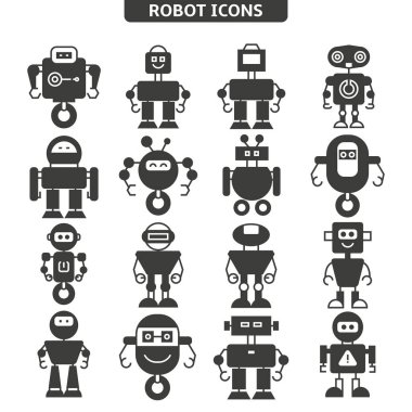 vektör Illustration modern robotlar, simgeler