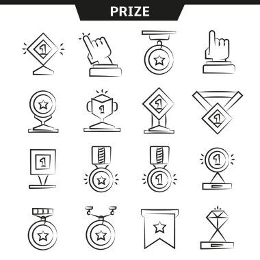 beyaz arka plan üzerinde onur ödül simgeleri