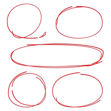 kırmızı el işaretleyici elementler, boş daireler ve ovalar