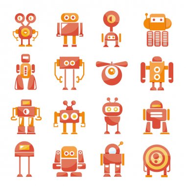 vektör Illustration modern robotlar, simgeler