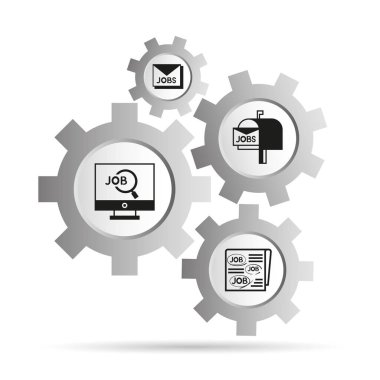 İş konsepti. İş simgelerinin vektör çizimi