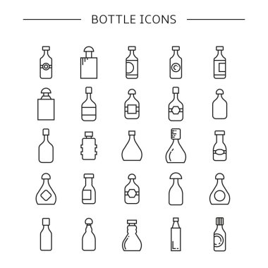 şişe vektör Illustration, simgeler ayarlamak