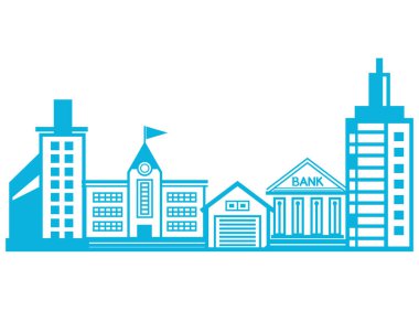 Cityscape binalar vektör Illustration