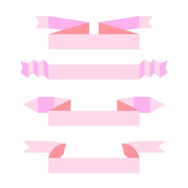 şeritler veya afiş ayarlayın. Vektör Illustration 