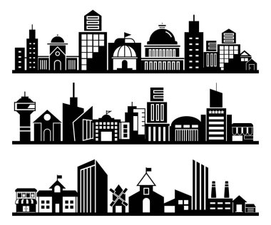 Cityscape binalar vektör Illustration