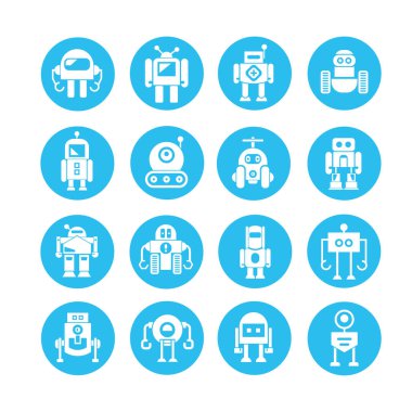 vektör Illustration modern robotlar, simgeler