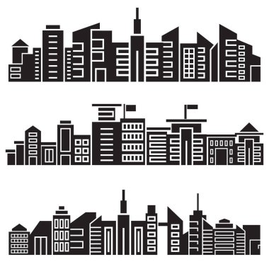 modern binaların vektör Illustration, simgeler