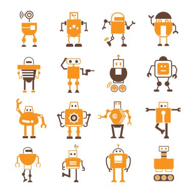 vektör Illustration modern robotlar, simgeler