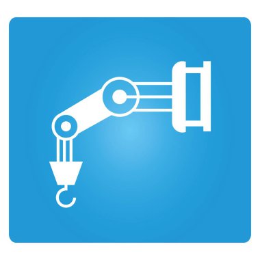 Robotik kol simgesi, vektör illüstrasyon 