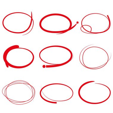 el çizilmiş daire işaretçisi, vurgulayıcı elemanları vektörü 