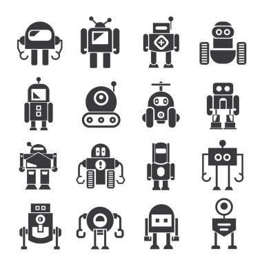 vektör Illustration modern robotlar, simgeler