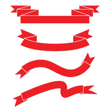 şeritler veya afiş ayarlayın. Vektör Illustration 