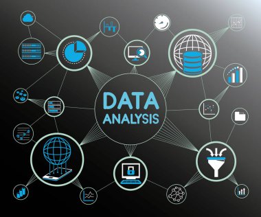 Vektör illüstrasyon. veri analizi kavramı