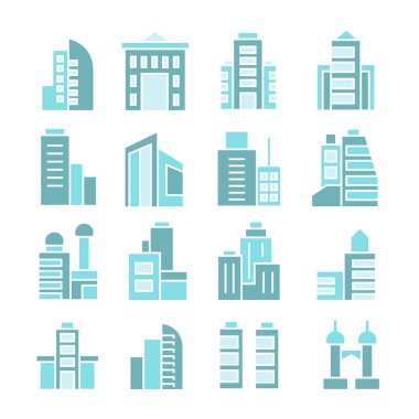 modern binaların vektör Illustration, simgeler