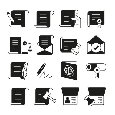 belge simgelerinin vektör çizimi