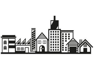 Cityscape binalar vektör Illustration