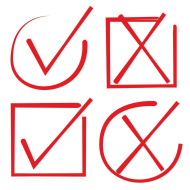 el çizilmiş onay işareti, yanlış işaret, çizim onay işareti