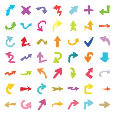 ok simgelerinin vektör illüstrasyonu