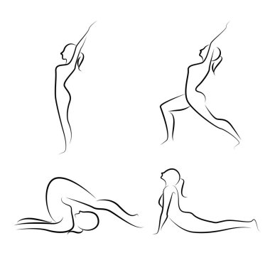 el çizilmiş yoga pozlar, Yoga duruş 