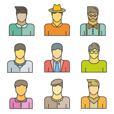 avatar seti, vektör illüstrasyon 