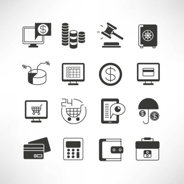 iş simgeleri kümesi, vektör illüstrasyonu