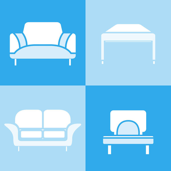 vector illustration of furniture  icons