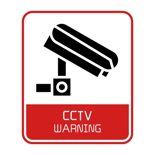 Vector Illustration Cctv Warning Sign — Stock Vector