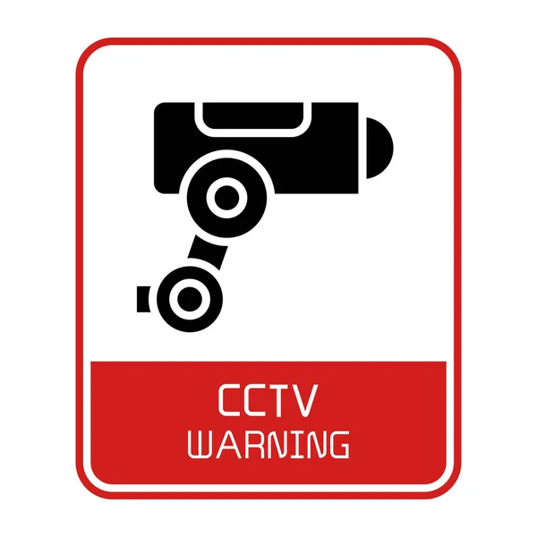 Vektor Illustration Des Cctv Warnzeichens — Stockvektor