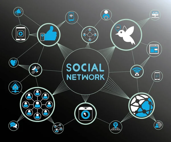 Векторні Ілюстрації Концепція Соціальної Мережі — стоковий вектор