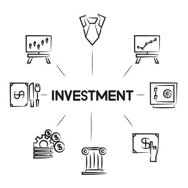 Επιχειρηματική Ιδέα Απεικόνιση Διανυσματικών Επενδύσεων — Διανυσματικό Αρχείο